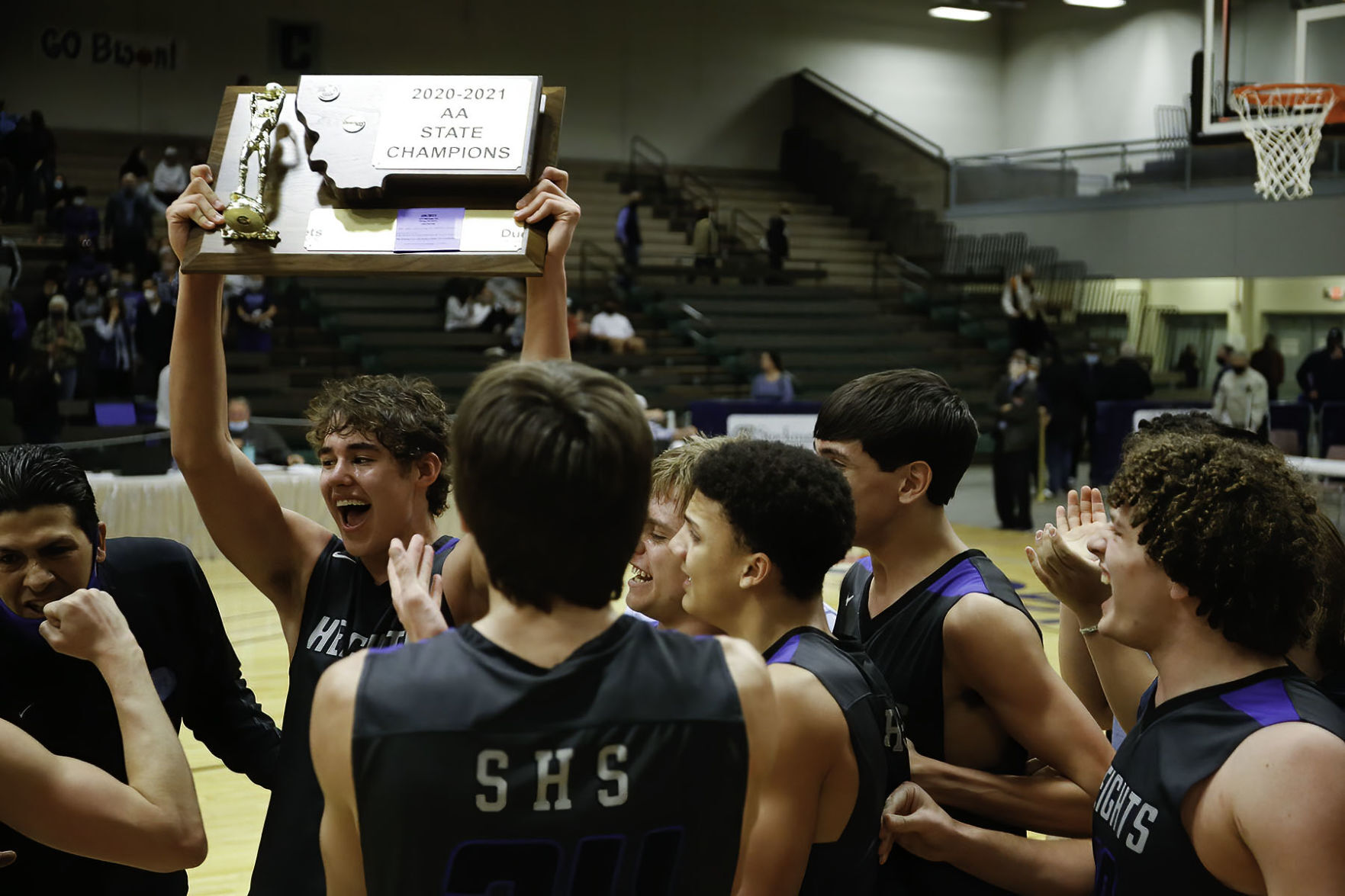 Class AA boys basketball champions - Billings Skyview Falcons